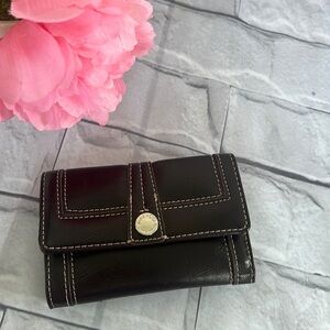 Nine & CO, By Nine West dark chocolate brown trifold wallet